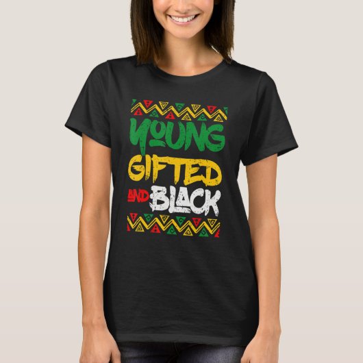Retro Young Gifted And Black History Month African T-shirt (Voorkant)