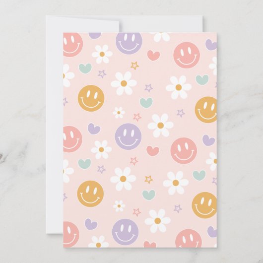 Retro Young Wild and Three Birthday Invitation Kaart (Achterkant)