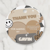 Retro Young Wild en drie verjaardagsfeestjes Bedankjes Labels (Voorkant)