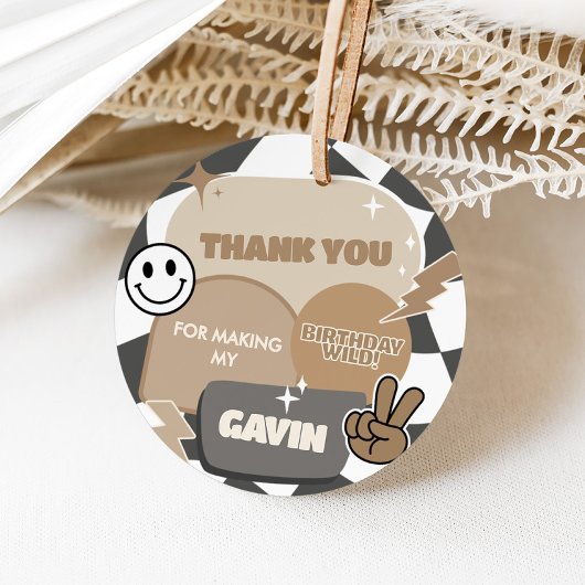 Retro Young Wild en drie verjaardagsfeestjes Bedankjes Labels