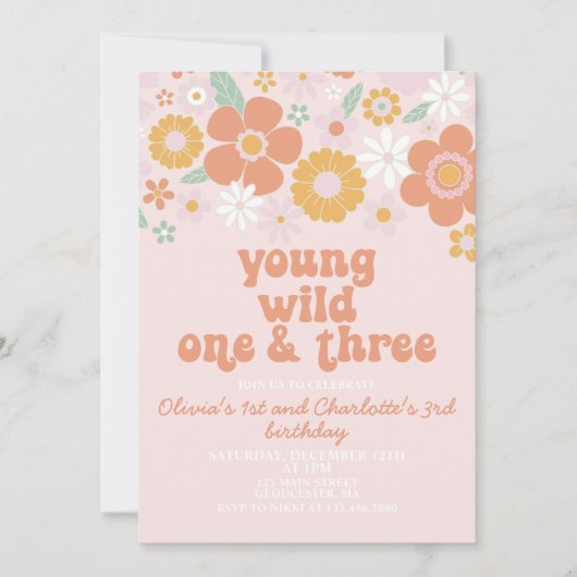 Retro Young Wild One en Drie Kaart (Voorkant)