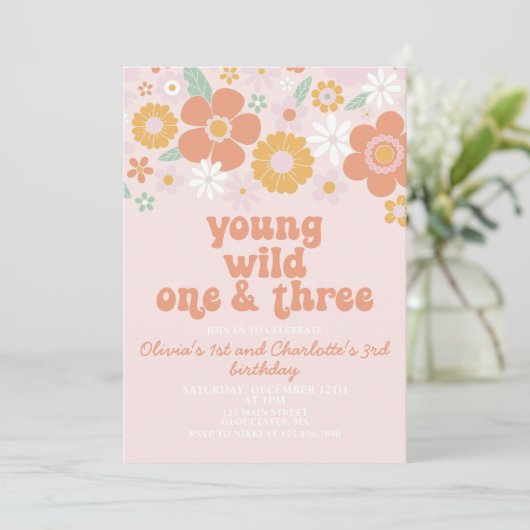 Retro Young Wild One en Drie Kaart (Staand voorkant)