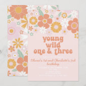 Retro Young Wild One en Drie Kaart (Voorkant / Achterkant)