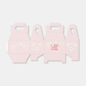 Retro Young Wild One Pink Daisy Favor Box Bedankdoosjes (Uitgevouwen)