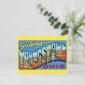Retro Youngstown Ohio Groet  Briefkaart (Staand voorkant)