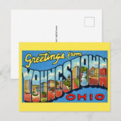 Retro Youngstown Ohio Groet  Briefkaart (Voorkant / Achterkant)