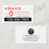 Retro Your Name Powers Plug Visitekaartje (Voorkant / Achterkant)