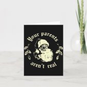 Retro Your Parents Aren't Real Santa Funny Christm Kaart (Voorkant)