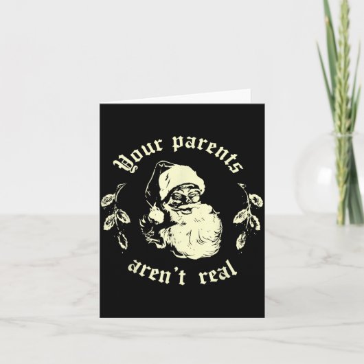Retro Your Parents Aren't Real Santa Funny Christm Kaart (Voorkant)