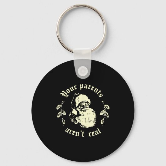 Retro Your Parents Aren't Real Santa Funny Christm Sleutelhanger (Voorkant)