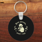 Retro Your Parents Aren't Real Santa Funny Christm Sleutelhanger (Voorkant)
