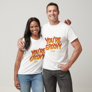 Retro You're So Groovy Persoonlijke Naam 70s T-shirt