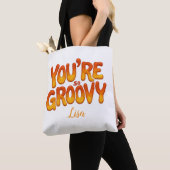 Retro You're So Groovy Persoonlijke Naam 70s Tote Bag (Dichtbij)
