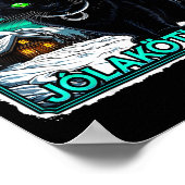 Retro Yule Cat Icelandic This Home Protected Jólak Poster (Hoek)