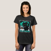 Retro Yule Cat Icelandic This Home Protected Jólak T-shirt (Voorkant volledig)