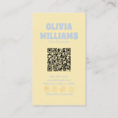 Retro zachte kleurrijke QR-code Boho groovy bloem Visitekaartje (Achterkant)