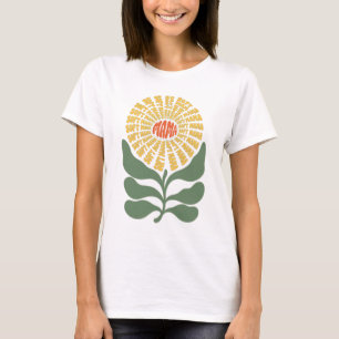 Retro "Zachte Mama" Bloem Typography Design T-shirt