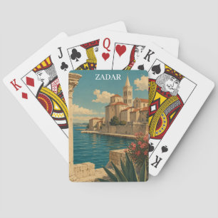 Retro Zadar Kroatië Adria Kust Reis Pokerkaarten