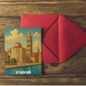 Retro  Zadar Kroatië Reizen Briefkaart