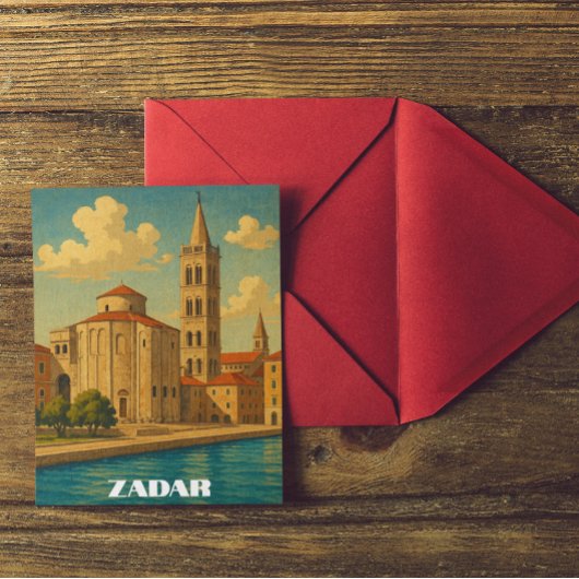 Retro  Zadar Kroatië Reizen Briefkaart