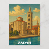 Retro  Zadar Kroatië Reizen Briefkaart (Voorkant)