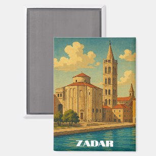 Retro Zadar Kroatië Reizen Magneet