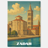 Retro Zadar Kroatië Reizen Magneet (Voorkant)
