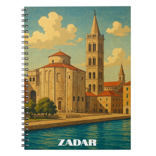 Retro Zadar Kroatië Reizen Notitieboek (Voorkant)