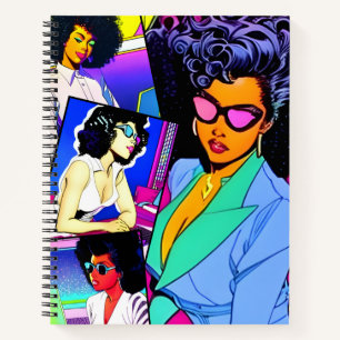 Retro Zakelijke Vrouw Stripboek Kunst Notitieboek