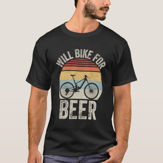  retro zal fietsen voor bierfietsen MTB Mounta T-shirt (Voorkant)