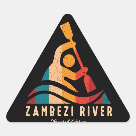 Retro Zambezi River Kayaking Sticker (Voorkant)