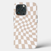Retro Zand Roos Roze Stempel Afgevuurd Checkerboar Case-Mate iPhone Case (Achterkant)