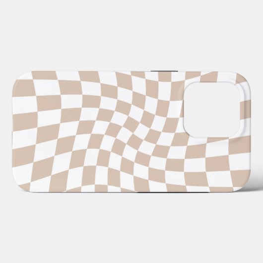 Retro Zand Roos Roze Stempel Afgevuurd Checkerboar Case-Mate iPhone Case (Achterkant (horizontaal))