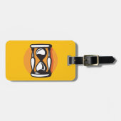 Retro zandloper minimalistische tijd bagagelabel (Voorkant horizontaal)