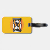 Retro zandloper minimalistische tijd bagagelabel (Achterkant horizontaal)