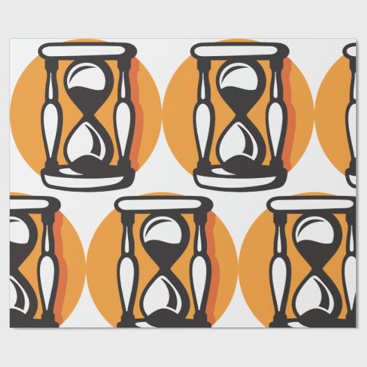 Retro zandloper minimalistische tijd cadeaupapier (Vlak)