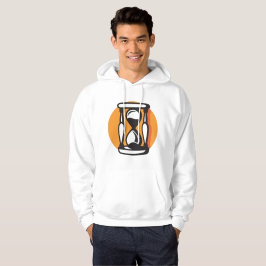Retro zandloper minimalistische tijd hoodie (Voorkant volledig)