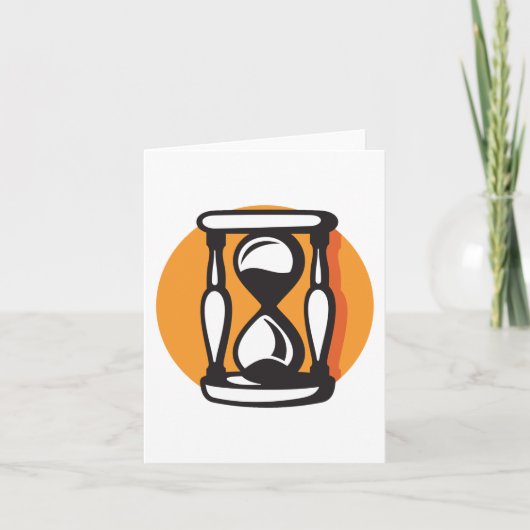 Retro zandloper minimalistische tijd kaart (Voorkant)