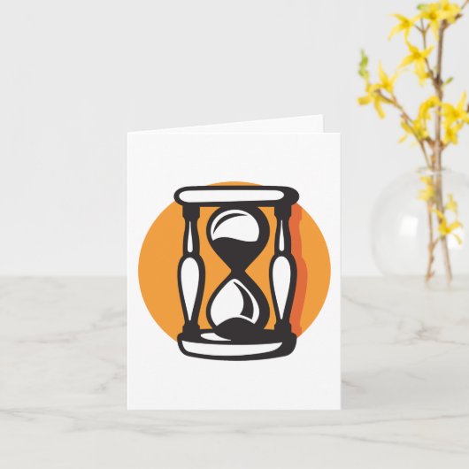 Retro zandloper minimalistische tijd kaart (Gele Bloem)