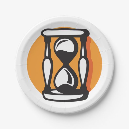 Retro zandloper minimalistische tijd papieren bordje (Voorkant)