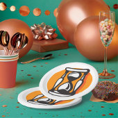 Retro zandloper minimalistische tijd papieren bordje