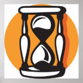 Retro zandloper minimalistische tijd poster (Voorkant)