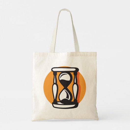 Retro zandloper minimalistische tijd tote bag (Achterkant)