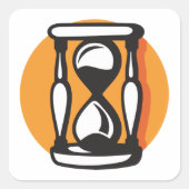 Retro zandloper minimalistische tijd vierkante sticker (Voorkant)