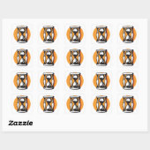 Retro zandloper timer Minimalistische tijd Vierkante Sticker (Vel)