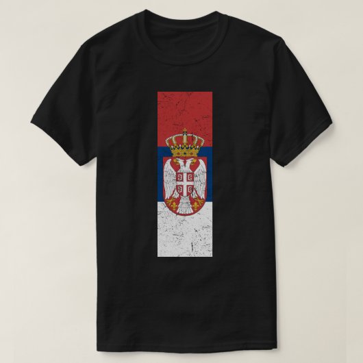 Retro Zastava en Wapen van Servië  T-shirt (Design voorkant)