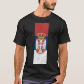 Retro Zastava en Wapen van Servië  T-shirt (Voorkant)