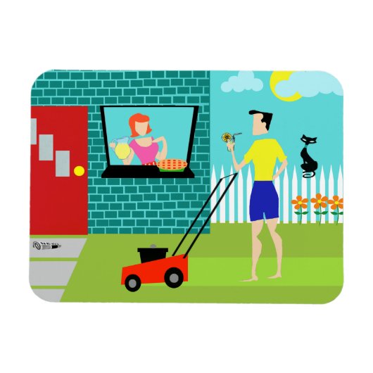 Retro Zaterdag Ochtend Flexi Magnet Magneet (Horizontaal)
