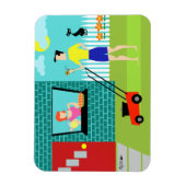 Retro Zaterdag Ochtend Flexi Magnet Magneet (Verticaal)