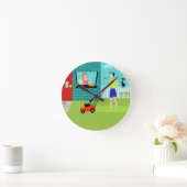 Retro zaterdagochtend Acrylische Ronde Klok (Huis)